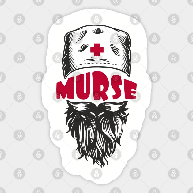 Murse Male Nurse Funny Medical Humor Pun Sticker by Anticorporati